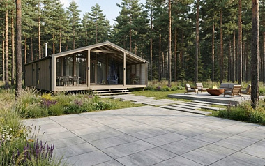 Как благоустроить участок вокруг ДубльДома: тротуарная плитка под модульный дом