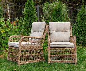 Обеденные кресла Isabella Royal Family из искусственного ротанга, цвет бежевый