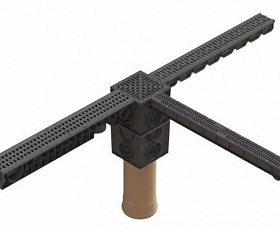 Дождеприемник Standartpark ДП-25.25-ПП с РВ щель ВЧ с чугунной решеткой (комплект)