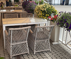 Плетеное кресло Латте 4SIS из искусственного ротанга, цвет бежевый