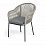 Лион стул плетеный из роупа, каркас из стали темно-серый (RAL7024) муар, роуп серый меланж круглый, ткань серая 017