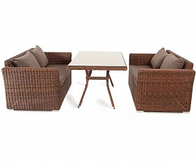 Обеденная группа Мокко 4SIS из искусственного ротанга, цвет коричневый