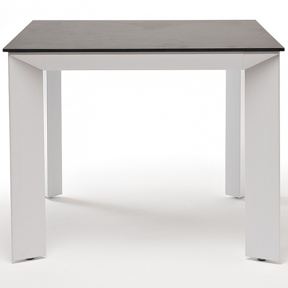 Венето обеденный стол из HPL 90х90см, цвет серый гранит, каркас белый фото 2