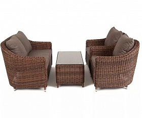 Лаунж-зона Кон Панна 4SIS из искусственного ротанга, цвет коричневый