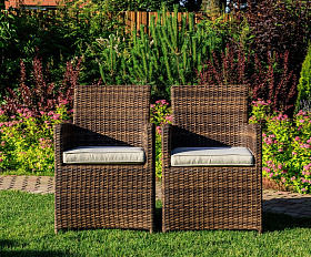 Комплект обеденных кресел Fiona Royal Family из искусственного ротанга, цвет коричневый