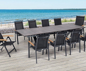 Комплект обеденной мебели Nora-Andy 8N2R Brafritid антрацит/серый, алюминий