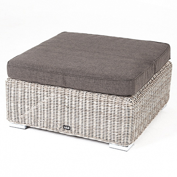 Лунго плетеная оттоманка с подушкой, цвет бежевый фото 1