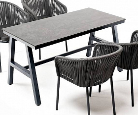 Обеденная Рио 4SIS группа на 4 персоны, стол HPL серый гранит, цвет серый
