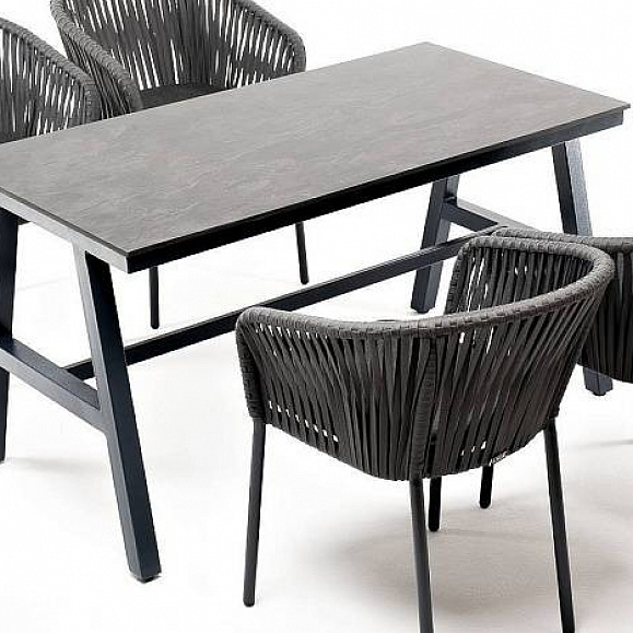 Обеденная Рио 4SIS группа на 4 персоны, стол HPL серый гранит, цвет серый фото 2