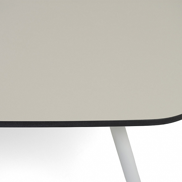 Верона журнальный стол из HPL 120х65, H40, каркас белый муар, цвет столешницы крем фото 3