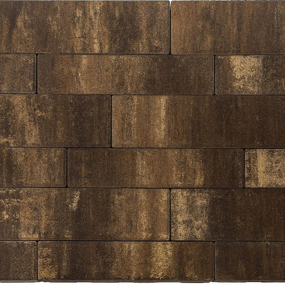 Тротуарная плитка Braer Домино, 60 мм. COLOR MIX « Каштан» фото 1