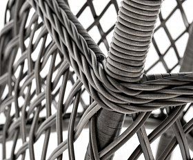 Эспрессо плетеный круглый стол, диаметр 80 см, цвет графит