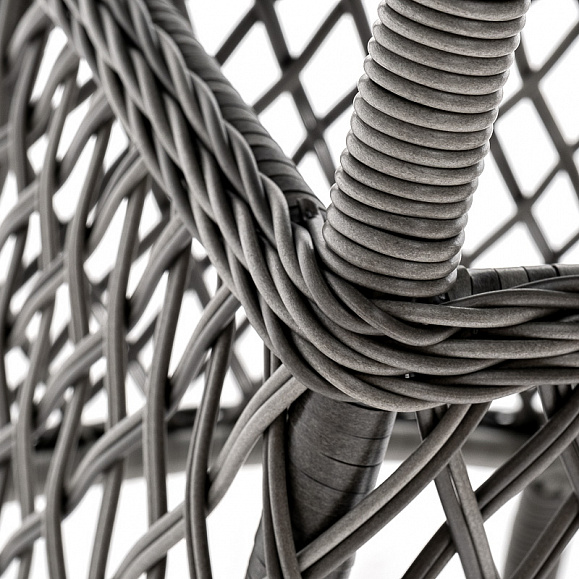 Эспрессо плетеный круглый стол, диаметр 80 см, цвет графит фото 7