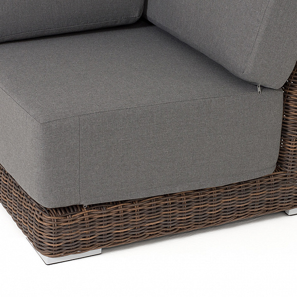 Капри модуль диванный угловой с подушками, цвет коричневый фото 5