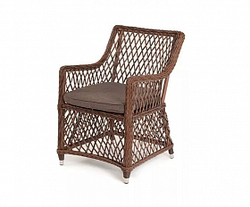 Плетеное кресло Латте 4SIS из искусственного ротанга, цвет коричневый