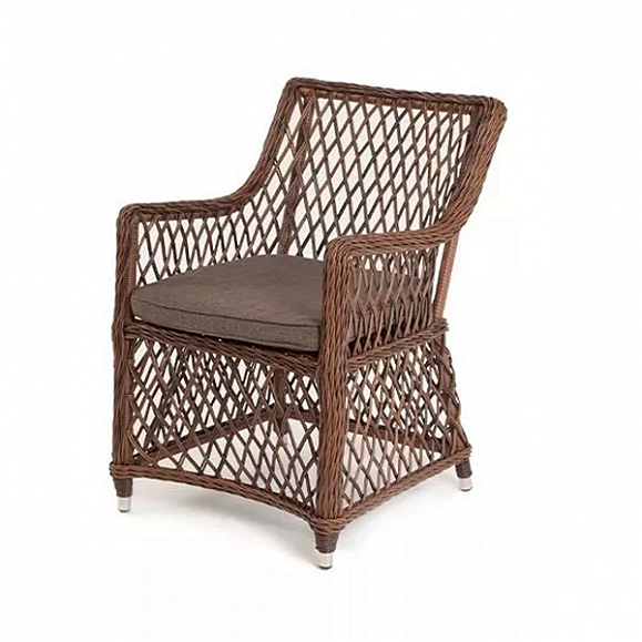 Плетеное кресло Латте 4SIS из искусственного ротанга, цвет коричневый фото 1