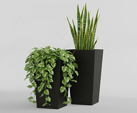 Кашпо Concretika Коник 40x40x70 Идеально черный