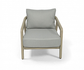 Брюссель лаунж-зона из искусственного ротанга, цвет серый, каркас под дерево (холодно-бежевый)