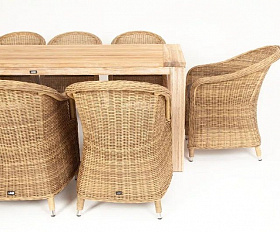 Обеденная группа Арбаро С 4SIS из искусственного ротанга, цвет соломенный