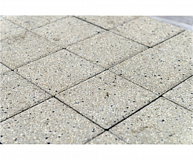 Тротуарная плитка Braer ЛУВР Квадрат 200х200х60 мм Гранит Белый