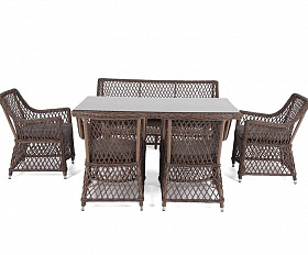 Обеденная группа Катания 4SIS на 6 персон, цвет коричневый