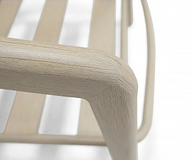 Брюссель диван двухместный из искусственного ротанга, цвет серый, каркас под дерево (холодно-бежевый)