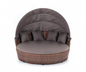 Плетеная кровать круглая Стильяно 4SIS из искусственного ротанга, цвет коричневый