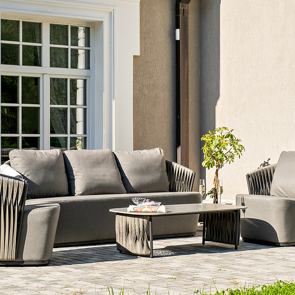 Флоренция лаунж-зона из искусственного ротанга, цвет графит фото 2