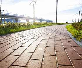 Тротуарная клинкерная брусчатка ЛСР Эдинбург 200х100х50 мм, темно-красный