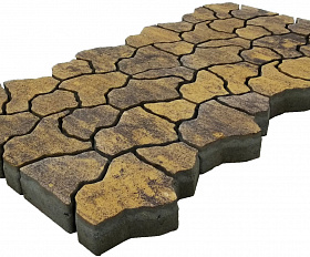 Тротуарная плитка Лидер 40 Полигональ ColorMix 70 мм Кальцит Медовый