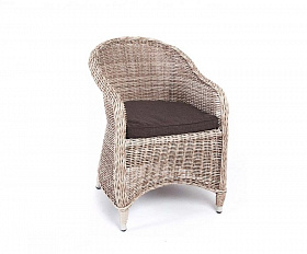 Плетеное кресло Равенна 4SIS из искусственного ротанга, цвет бежевый