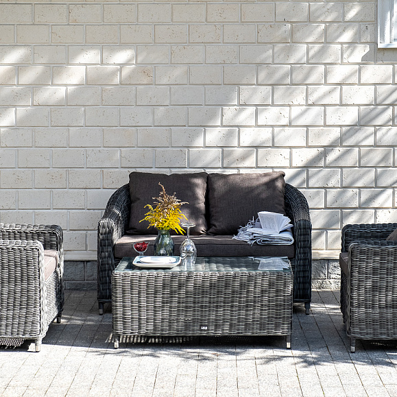 Кон Панна столик журнальный из искусственного ротанга, цвет графит фото 5