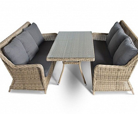 Обеденная группа Кортадо 4SIS из искусственного ротанга, цвет соломенный