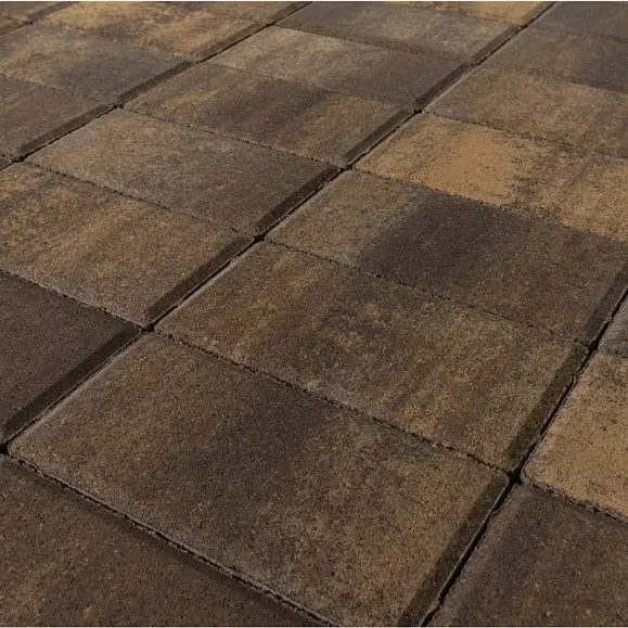 Брусчатка Braer Прямоугольник (кирпич) ColorMix 200х100х40 мм Каштан фото 3