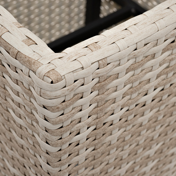 Капучино кашпо для цветов плетеное из искусственного ротанга, цвет бежевый фото 4