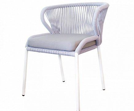 Плетеный стул Милан 4SIS из роупа (веревки), цвет светло-серый