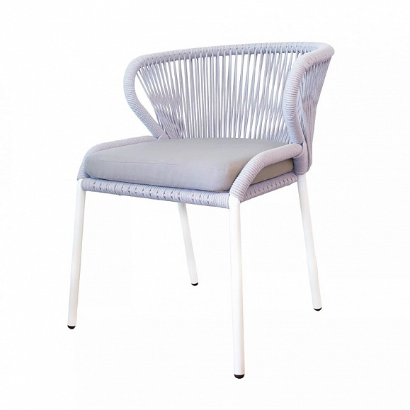 Плетеный стул Милан 4SIS из роупа (веревки), цвет светло-серый фото 1