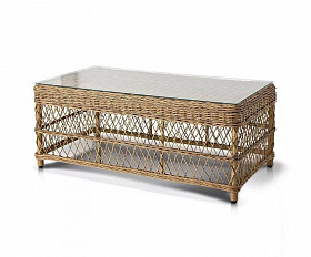 Стол журнальный Гранд Латте 4SIS из искусственного ротанга, цвет соломенный