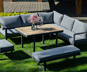 Набор для лаунж зоны из алюминия TOPA с обеденным столом Joygarden