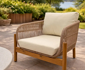 Лаунж-зона Eleonora Royal Family из натурального дерева с 3-хместным диваном