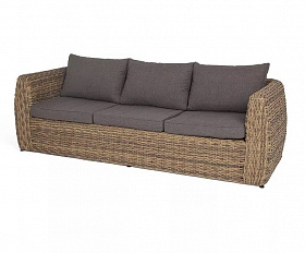 Диван трехместный Кальяри 4SIS из искусственного ротанга (гиацинт), цвет соломенный
