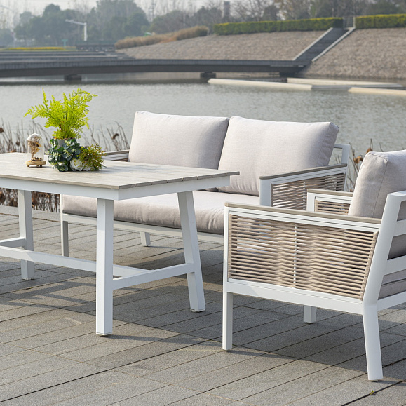 Сан Ремо стол обеденный из ДПК, каркас алюминиевый фото 6