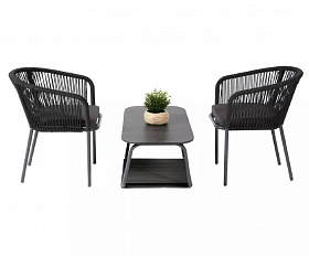 Кофейный набор Марсель 4SIS из роупа (веревки), цвет темно-серый