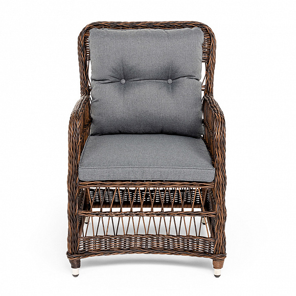 Цесена кресло плетеное из искусственного ротанга, цвет коричневый фото 3