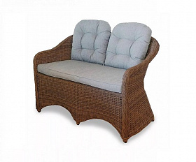 Диван двухместный Равенна 4SIS из искусственного ротанга, цвет коричневый