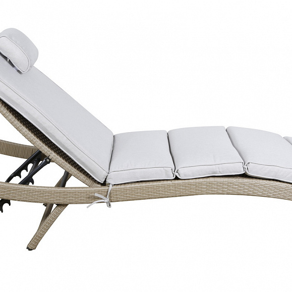 Лиссабон шезлонг из искусственного ротанга, цвет соломенный фото 2