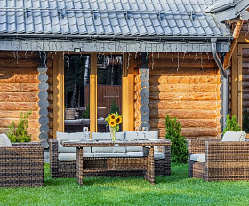 Обеденный комплект Karl Royal Family из искусственного ротанга с обеденным столом, цвет коричневый