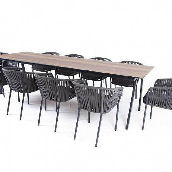 Обеденная Санта-Фе 4SIS группа на 10 персон, стол HPL, плоский роуп фото 2