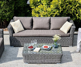 Лаунж-зона Капучино 4SIS из искусственного ротанга, цвет графит