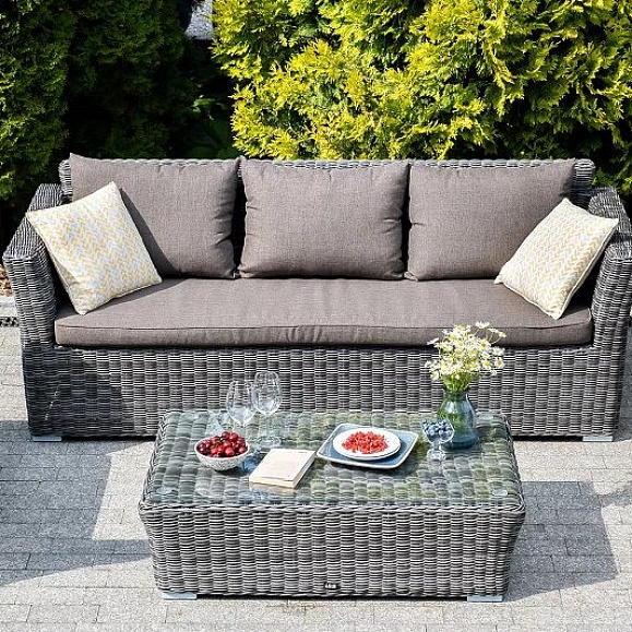 Лаунж-зона Капучино 4SIS из искусственного ротанга, цвет графит фото 5